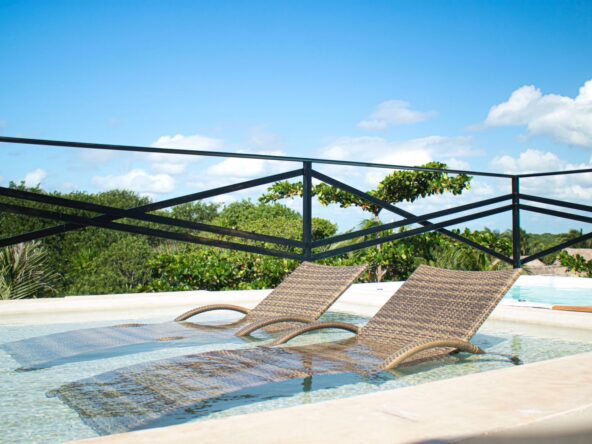 stunning pool in Paamul with ocean views